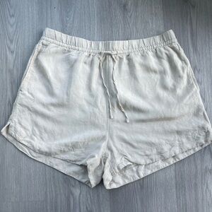 H&M Linen Blend Beige Shorts – Elastic Waist